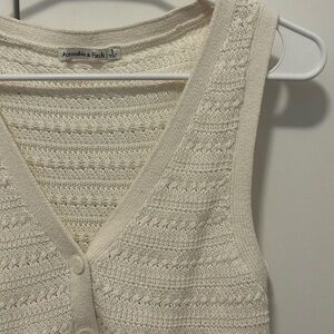 Abercrombie & Fitch Cream button up sweater top